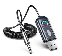ISEYOU Receptor Bluetooth 5.3, Adaptador Bluetooth Coche con Aux Jack 3,5mm para HiFi Estéreo Música y Llamadas Manos Libres en Automóvil, Plug&Play para TV/Altavoces/Auriculares/Coche Altavoz