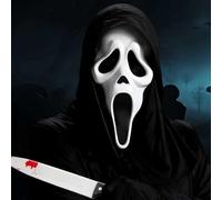 ISFUPO MáScaras De Halloween,Ghostface Adult Scream,Mask Mascara de Ghost,Face Mascara de Scream,para Cosplay/Accesorios de Halloween/Carnaval/Mardi Gras