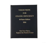 Ishihara - Libro de prueba de visión a color de 38 placas para optometría, herramienta profesional de detección de visión para detectar daltonismo rojo-verde y azul-amarillo, incluye placas especiales