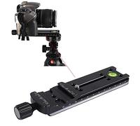 iShoot Abrazadera integrada 2 en 1 y placa de liberación rápida de la cámara, placa larga de fotografía macro, compatible con abrazadera de cabeza de trípode ARCA-Swiss Fit de 39 mm y placa de liberación rápida