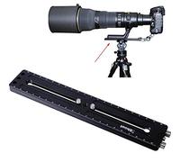 iShoot Placa de liberación rápida de cámara de 220 mm de Largo, deslizamientos Dobles, con Agujeros de extensión de función, Tornillos de 1/4 Pulgadas, Compatible con Cabezal de trípode Arca-Swiss