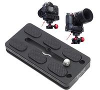 iShoot Placa de liberación rápida de metal de 80 mm para cuerpo de cámara grande con agarre de batería, compatible con Canon EOS 1D 1Ds 1DX Series Nikon D1 D2 D3 D4 D5 D6 Series y abrazadera de cabeza