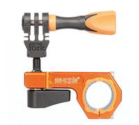 iSHOXS BullBar 3D 23 | Soporte de Aluminio para cámara de acción | Ajuste 3D Ultra Estable | para e-Bike, MTB y Outdoor | Tubos de 19-23 mm | Compatible con GoPro, dji, Insta360 | Naranja