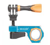 iSHOXS BullBar 3D 23 | Soporte de Aluminio para cámara de acción | Ajuste 3D Ultra Estable | para e-Bike, MTB y Outdoor | Tubos de 19-23 mm | Compatible con GoPro, dji, Insta360 | Azul