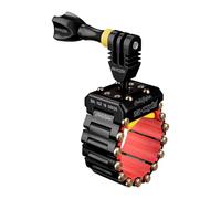 iSHOXS Hell Rider | Soporte Action CAM Robusto para GoPro, dji & Insta360 | Fijación Moto, Bicicleta & Outdoor | Ø 15-42 mm | Antivibración & Protección de Silicona | Negro