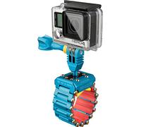 iSHOXS Hell Rider Soporte para GoPro, dji e Insta360, Azul | Soporte robusto, Moto, bici y deporte, Tubos Ø 15-42 mm, Extensible hasta 200 mm, Antivibración y silicona