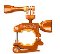 iSHOXS ProMount, GoPro Mount de Aluminio fresado CNC con rápido Cierre excéntrico de Palanca, Gran Zona de sujeción y a Prueba de torsión con diseño de Aluminio Completo - naranjado