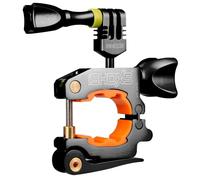 iSHOXS ProMount - Soporte Robusto para GoPro y Action CAM, Montaje Seguro en Tubos Ø 20-40 mm, antivibraciones, Ideal Moto, Bici y Outdoor
