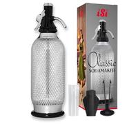 iSi 1060 Sodamaker Classic, 1,0 L, burbujeador de agua para agua con gas, burbujeador con botella PEN de malla de acero inoxidable, dióxido de carbono para agua, 106001
