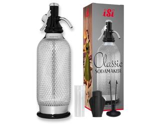 iSi 1060 Sodamaker Classic, 1,0 L, burbujeador de agua para agua con gas, burbujeador con botella PEN de malla de acero inoxidable, dióxido de carbono para agua, 106001