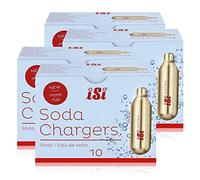 iSi Soda Chargers - Cápsulas de soda (10 cápsulas, para agua burbujeante, 84 g, 4 unidades)