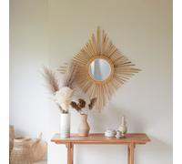 Isidore - Espejo de ratán natural de 80 cm H 80 x B 80 x T 3 cm