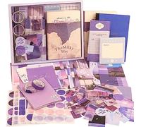 ISILA Scrapbook Kit 155 Piezas Juego de Accesorios Vintage para Scrapbook Estética Bullet Journal Accesorios con A6 Cuaderno Pegatinas para Libros de Recortes Regalo de Bricolaje para Niñas Mujeres