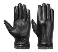 Isilila - Guantes de piel para hombre (piel sintética, con forro polar) - Negro - Medium