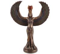 Isis Diosa egipcia, consorte de Osiris, figura de piedra artificial, bronceada y coloreada por el artista de la colección Veronese.