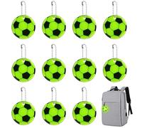 ISIYINER 12 Piezas Colgante Reflectante, Colgantes de Llavero de Fútbol Reflectante Seguridad Nocturna PVC Reflectantes Colgantes para Bolsa Mochila Ciclismo Caminar