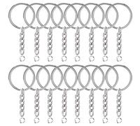 ISIYINER Anilla de Metal para Llavero con Cadena para Artesanías 100 Piezas Plata