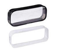 ISIYINER Bolsa de Lápiz Transparente PVC Caso de la Pluma Impermeable Portátiles Lápices Estuche con Cremallera para útiles Escolares de Oficina 2 Piezas