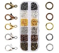 ISIYINER Cierres de langosta y anillos de salto abierto 6 Color Kit Accesorios Joyería para la fabricación de joyas 972 piezas