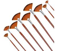 ISIYINER Conjunto de 9 Pinceles de Ventilador de Nylon para Pintura Acrílica, Acuarela y Óleo