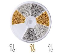 ISIYINER Ganchos de Tornillo de 4 mm con Aro de 10 mm Acero Inoxidable Hembrillas para la Fabricación de Joyas Hechos a Mano DIY 600 Piezas 3 Colores