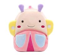 ISIYINER Mochila para Niños de Dibujos Animados Animales 3D Suave Mochila de Felpa para Infantil Niño Niña de 2 a 4 años, Mariposa