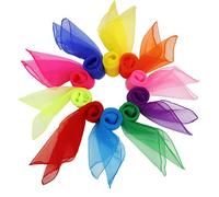 ISIYINER Pañuelos de Baile 20 Piezas Pañuelos de Malabares Multicolor Cuadrado Pañuelos Mágicos de Seda para Niños Chicas Actividades de Fiesta decoración y Juegos Accesorios 60 * 60cm 10 Colores