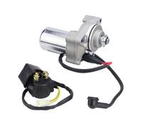 ISJRJF Motor de Arranque Motor de Arranque y relé con línea para cuatriciclos de 4 Tiempos de 50 CC, 70 CC, 90 CC, 100 CC, 110 CC y 125 CC, ATV, Motocicletas y Karts. Motocicleta Motor Arranque