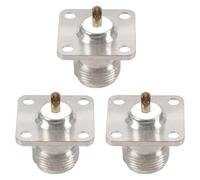 ISKDJBJG 3X Conector Coaxial Tipo N Hembra Jack Montaje en Panel de 4 Orificios con Copa de Soldadura, Plateado