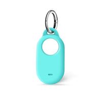 ISKIP Funda para Samsung SmartTag2, Funda de Silicona para Samsung Galaxy Smart Tag2 con Llavero (Azul Claro)