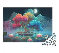 Isla Árbol Fantasía Rompecabezas 1000 Piezas Árbol del Color de la Luna Cartón Grueso para Toda La Familia Reunión Amigos para Relajarse Oferta Mejor Regalo 70x50cm/1000pcs