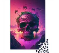 Isla Calavera Tropical Puzzle de 1000 Piezas Papel para Adultos Escena Nocturna Misteriosa Juego de Puzzle 1000 Piezas Relajación Familia Regalo 70x50cm/1000pcs