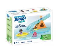 PLAYMOBIL Junior Aqua 71687 Isla de Baño con Tobogán, ncluye Muelle y escondite para Animales, Juguete sostenible Hecho de plásticos a Base de Plantas, Juguetes para niños y niñas a Partir de 1 año
