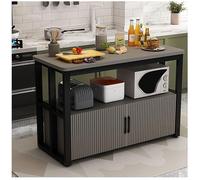 Isla de cocina/Armarios de almacenamiento, despensa, banco de trabajo de varios niveles, mesa de preparación comercial de gran capacidad for cocina, cafetería, jardín(C,70x40cm/27.56x15.75in)