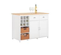 Isla de cocina con 2 cestas de ratán aparador sobuy knl05-w