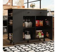 Isla de cocina con separadores extraíbles, armario de cocina, carrito de comedor con encimera, armario buffet, carrito de comedor, equipado con soporte para aperitivos y estante para copas de vino