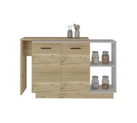 Isla de cocina sicilia en melamina con 2 puertas y 3 estantes