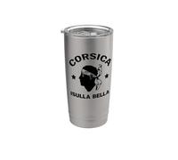 Isla de Córcega Francia Isula Bella con cabeza pirata Córcega Vaso térmico de acero inoxidable de doble pared