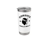 Isla de Córcega Francia Isula Bella con cabeza pirata Córcega Vaso térmico de acero inoxidable de doble pared