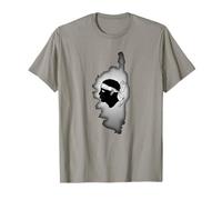Isla de Córcega Mapa Francia con Cabeza Pirata Córcega Camiseta
