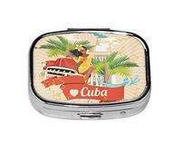 Isla de Cuba - Pastillero cuadrado de vitaminas, caja dispensadora de pastillas de aceite de hígado de bacalao