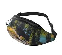 Isla De La Mente En El Lago Riñoneras Unisex Bolso Bandolera Regulable Dinero Para Hombre Viaje Correr 14X35Cm