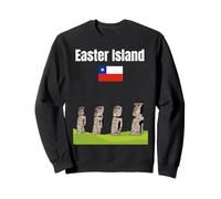 Isla de Pascua Moai estatuas Recuerdo Chile Vacaciones Bandera de Chile Sudadera