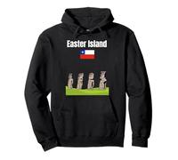 Isla de Pascua Moai estatuas Recuerdo Chile Vacaciones Bandera de Chile Sudadera con Capucha