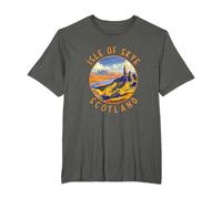 Isla de Skye Escocia Retro Círculo envejecido Camiseta