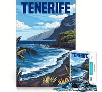 Isla de Tenerife, España Rompecabezas de 1000 Piezas para Adolescentes Juguete para ejercitar la Mente Juego en Grupo Corte de precisión Regalo Ideal para Festivales 50x75cm