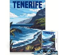 Isla de Tenerife, España Rompecabezas de 1000 Piezas para Adolescentes Juguete para ejercitar la Mente Juego en Grupo Corte de precisión Regalo Ideal para Festivales 50x75cm