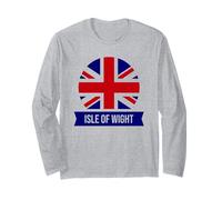 Isla de Wight - Nombre del Condado inglés diseño de Bandera de Union Jack Manga Larga