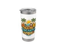 Isla del Encanto Vibes Coquí Tropical Vaso térmico de acero inoxidable de doble pared