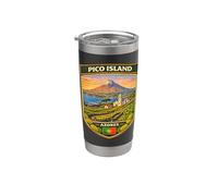 Isla del Pico Azores Monte Pico Volcán Viajes Portugal Vaso térmico de acero inoxidable de doble pared